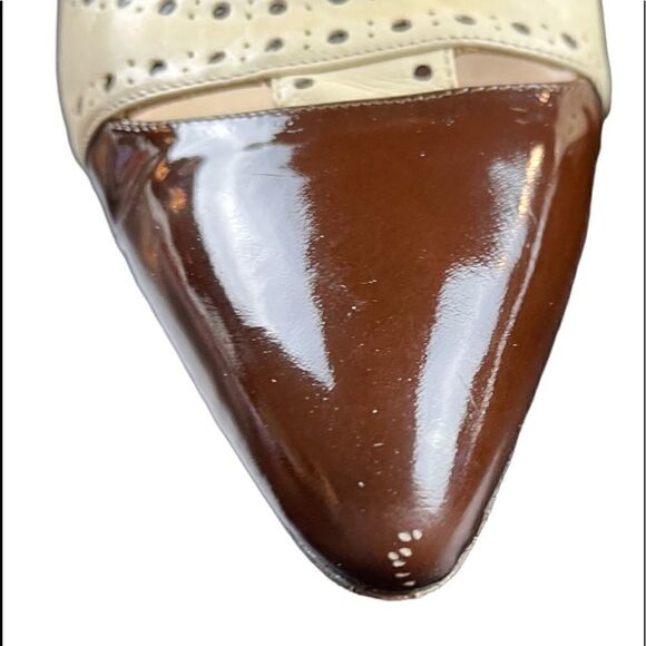 NWOT Nine West Shiny Embossed Leopard Leather Open Toe Stiletto Size 9 - Picture 10 of 11